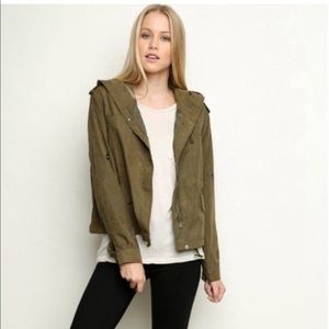 Brandy Melville military zip up jacket